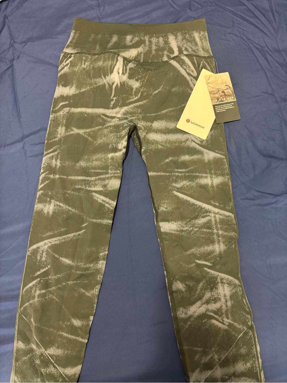 lululemon athletica olive green tie-dye leggings